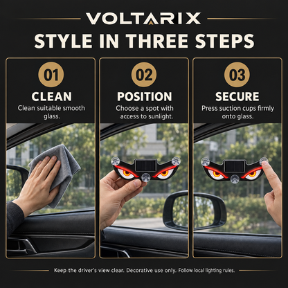 Voltarix three-step suction-cup installation infographic